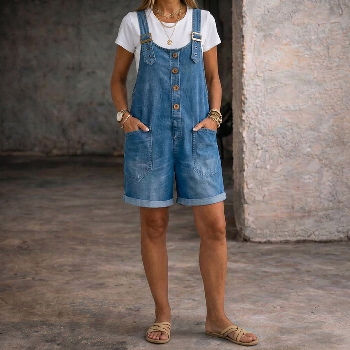 Saylor | Tuta in Denim con Bretelle