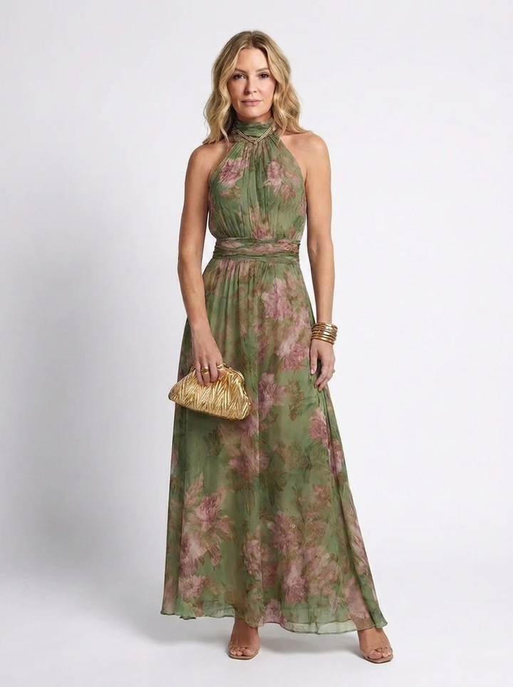 Livia | Abito Maxi Halter Floreale