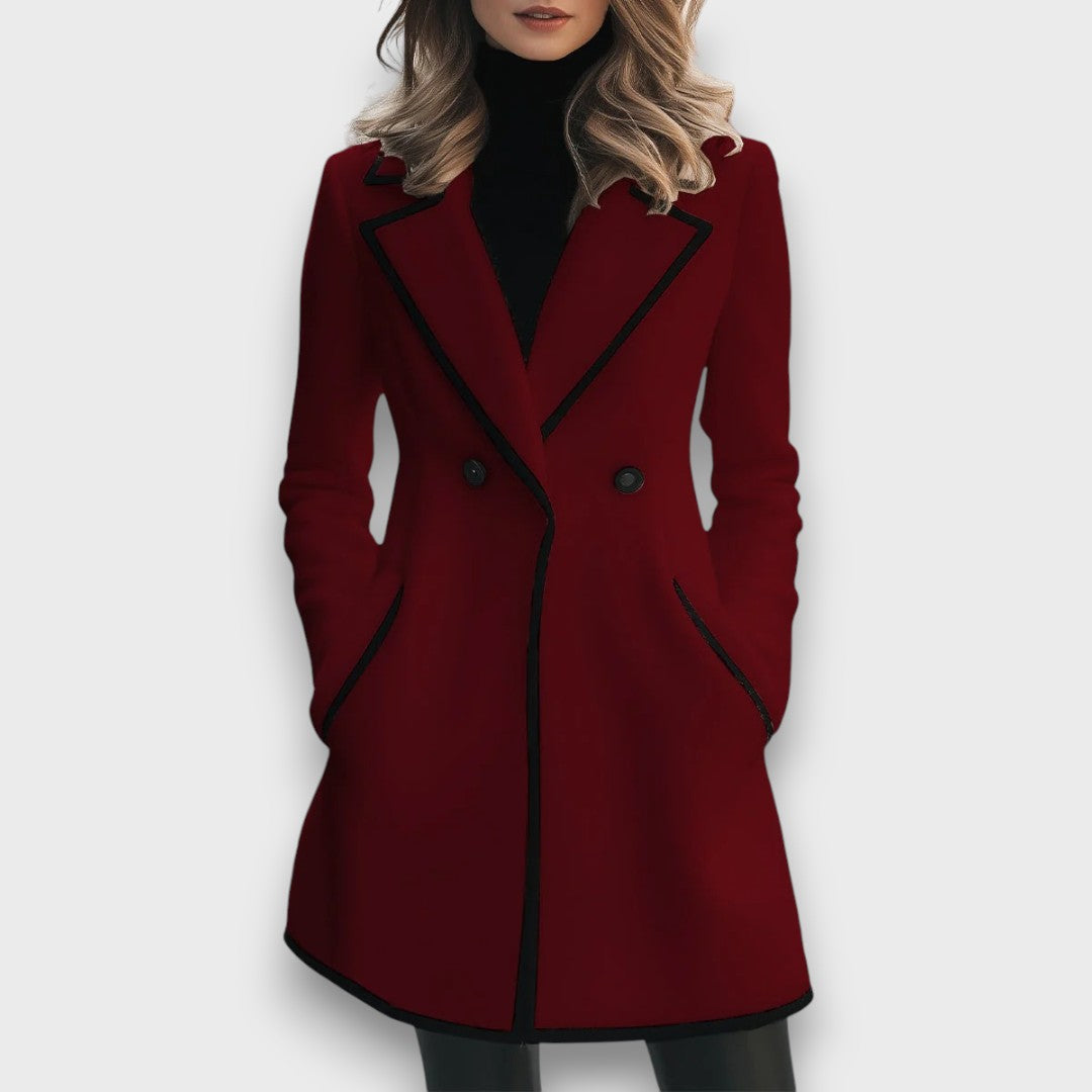 Morenza – Cappotto bianco con bordi neri