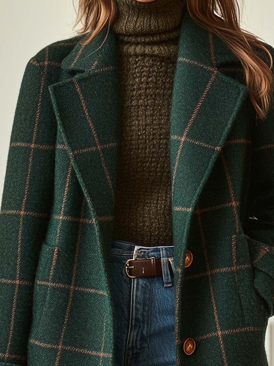 Valeria | Cappotto Elegante a Quadri in Lana