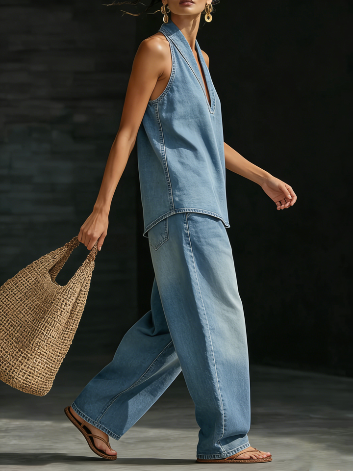 MARY™ | Set Due Pezzi in Denim — Stile Senza Sforzo