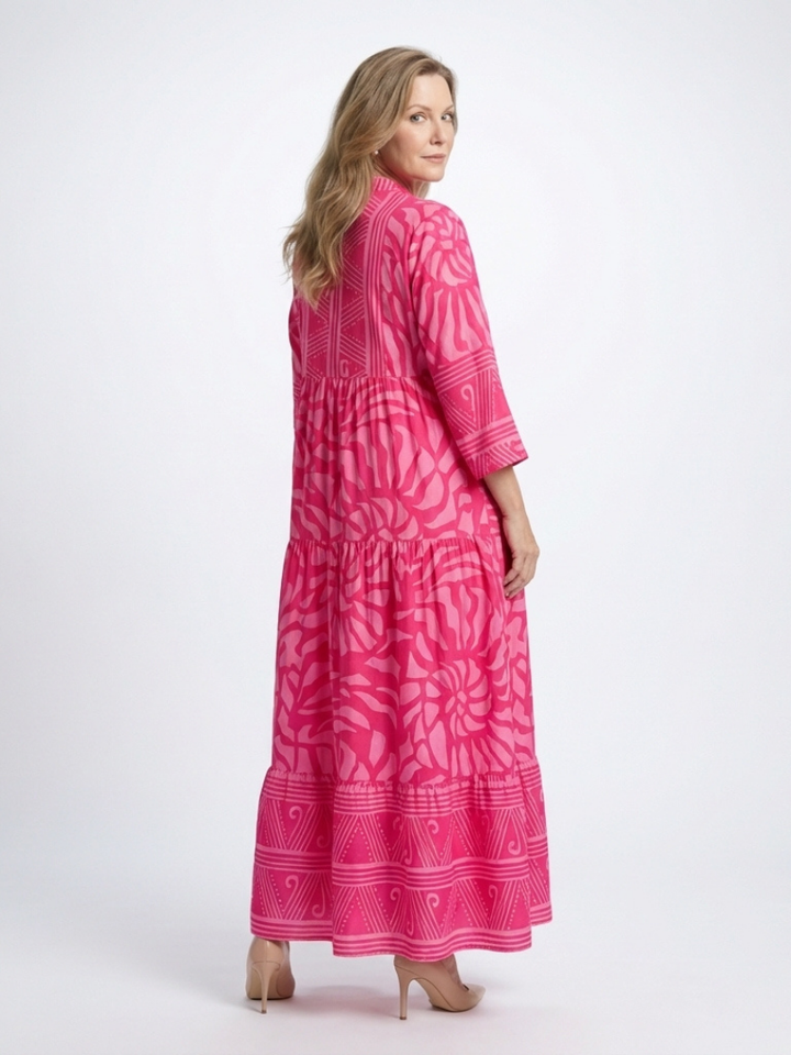 Marielle | Abito Midi con Bottoni Frontali