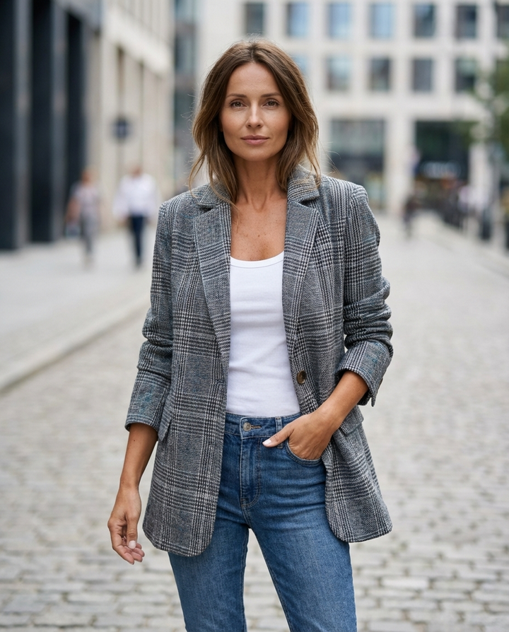 Alicja | Giacca a Quadri Elegante