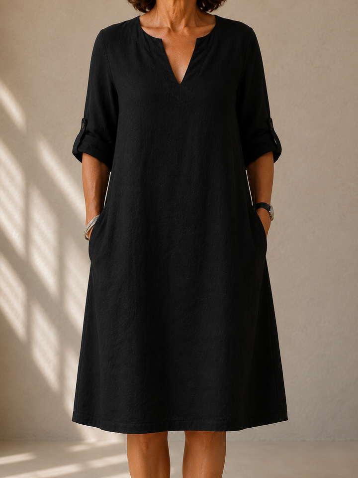 Atelier™ | Abito Dritto Maniche Rimboccate Pauline
